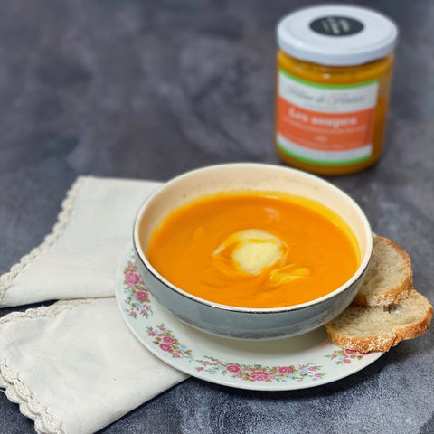 Sopa zanahoria zapallo leche de coco